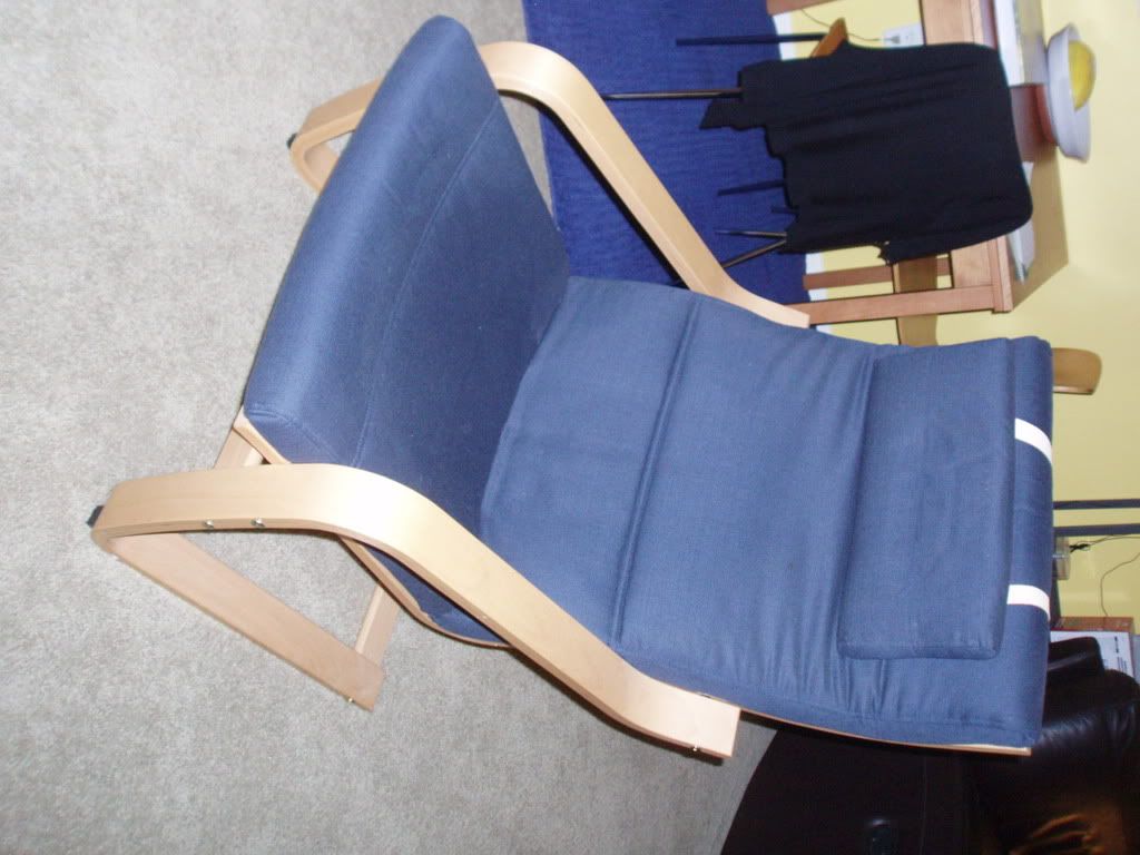 IKEA Chair With Navy Blue Covering (POANG Armchair) Photo by